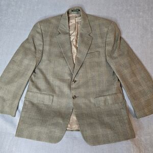Lauren Ralph Lauren Dress Coat Sz 42R Wool Blend Beige Sport Suit Jacket *Read